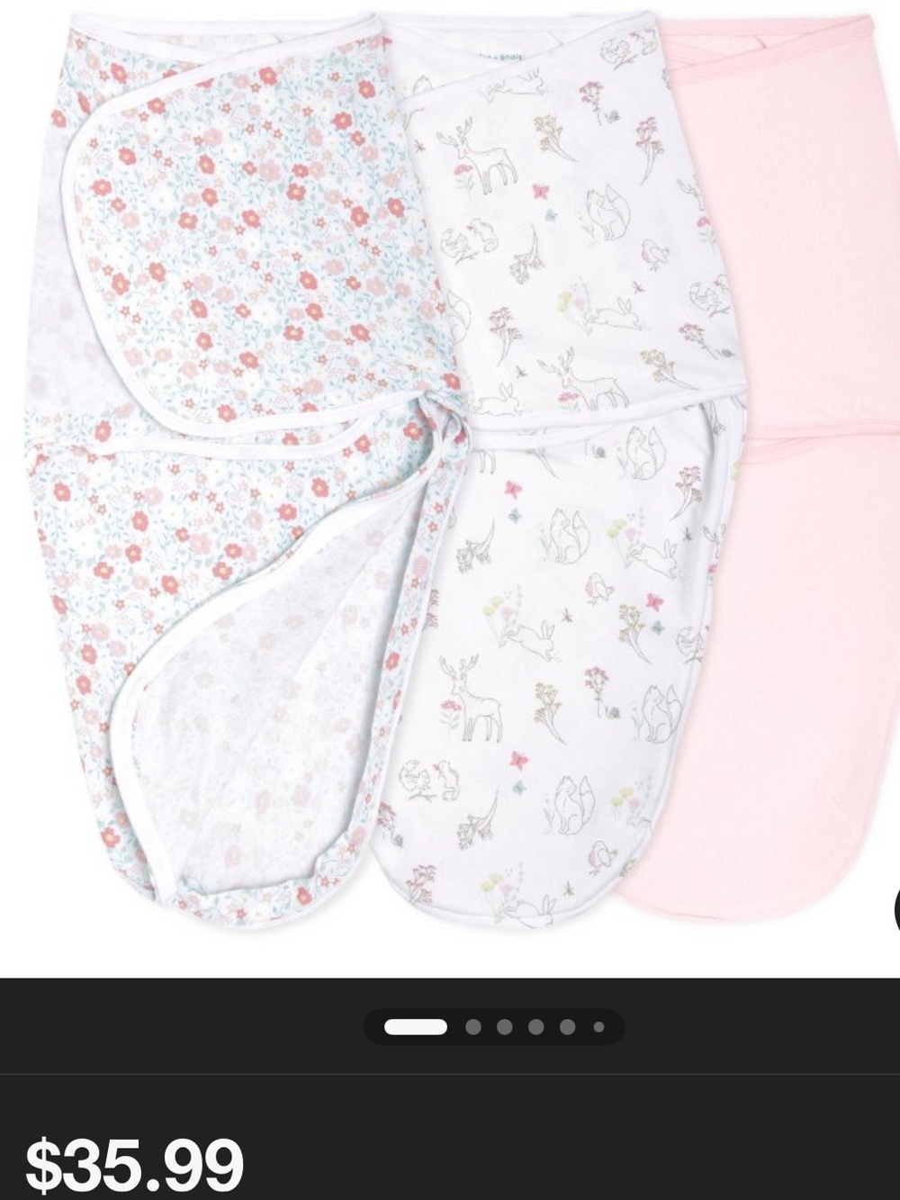 aden + anais Pink Baby Swaddle